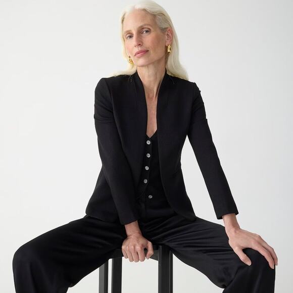 J. Crew Going Out Blazer In Stretch Twill Black Size 4 NWT